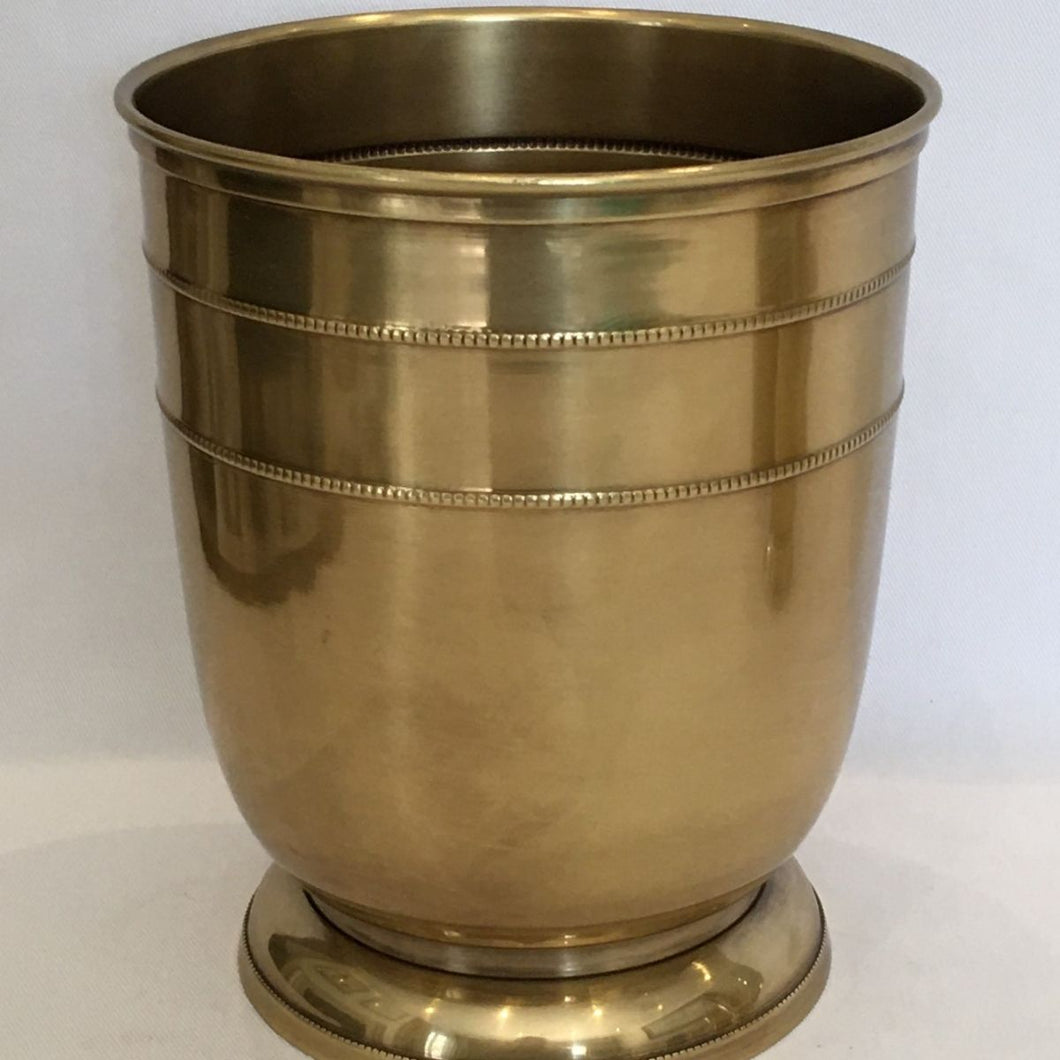 Beaded Brass Trash Can