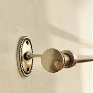 Oval Beaded Pewter Toilet Roll holder