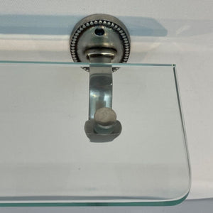 Oval Beaded Pewter Toilet Roll holder