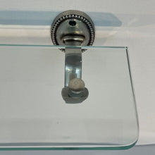 Load image into Gallery viewer, Oval Beaded Pewter Glass Shelf with Brackets
