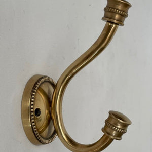 Beaded Brass Round Back Wall Hook