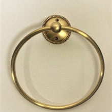 Load image into Gallery viewer, Beaded Brass Round Back Towel Ring
