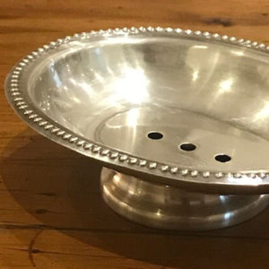 Beaded Pewter  Soap Dish