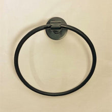 Load image into Gallery viewer, Black Towel Ring Flat Back
