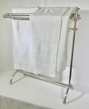 Load image into Gallery viewer, Pewter Free Standing Towel Rail
