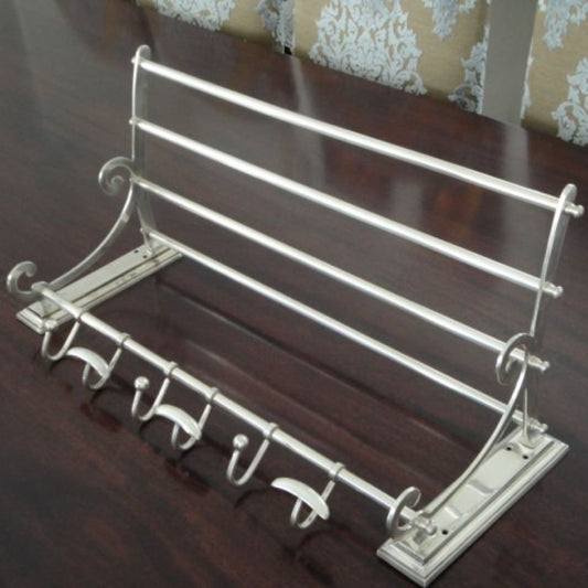 Pewter Towel Hooks and Rack