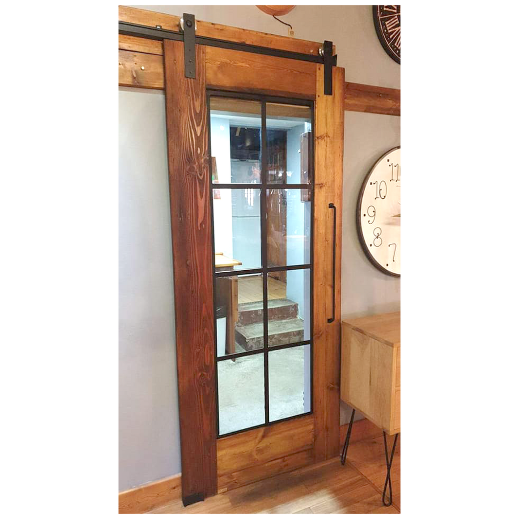 Wood and Steel Insert Barn door