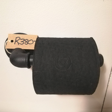 Load image into Gallery viewer, Toilet Roll Holder - Black Industrial Straight Pipe With End Stop
