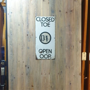 Barn Door Whitewashed with Railways Enamel sign