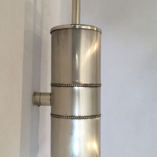 Beaded Wall Mounted Toilet Brush Pewter